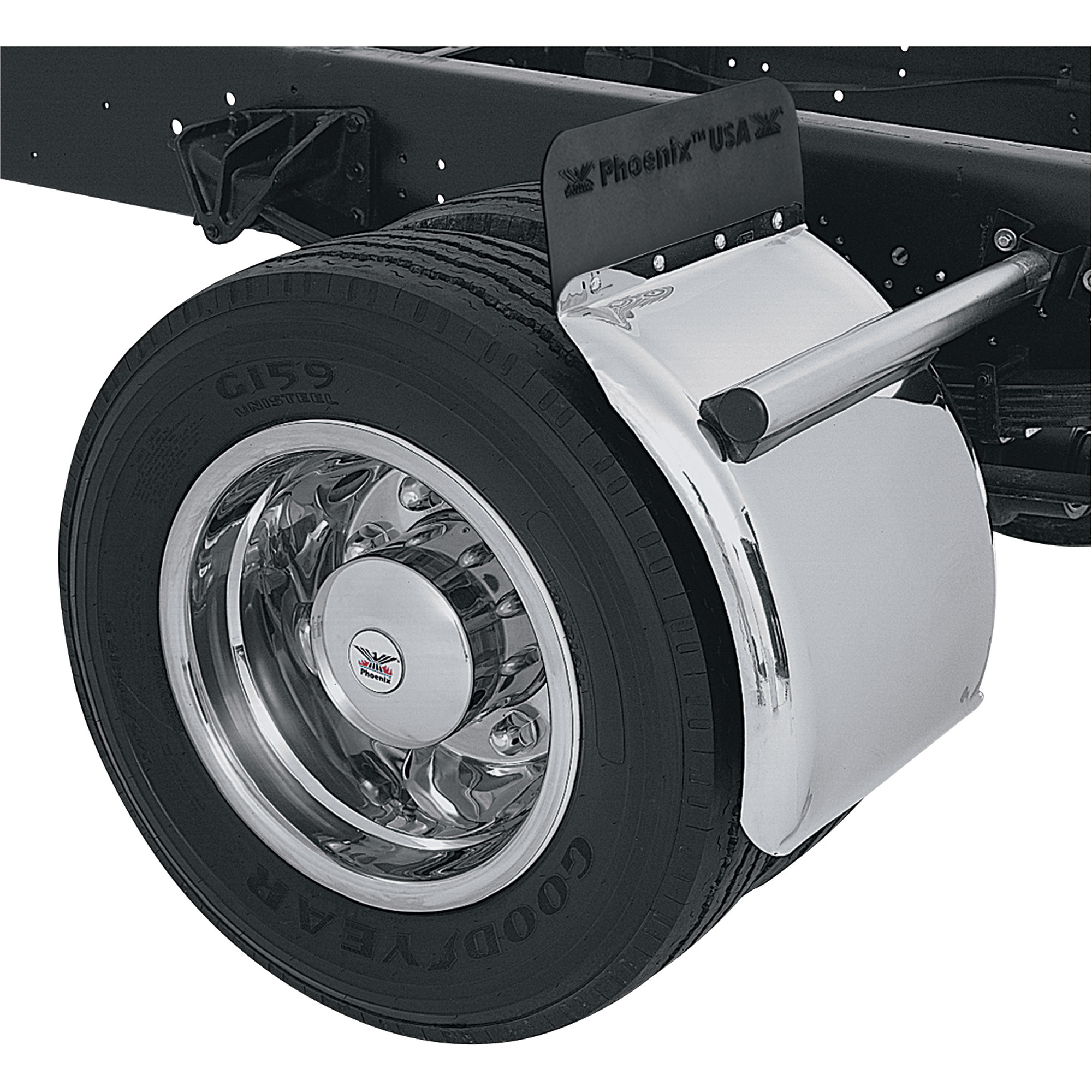 TRUX Full Poly SemiTruck Fenders with Mounting Kit — 24in.W x 133in.L